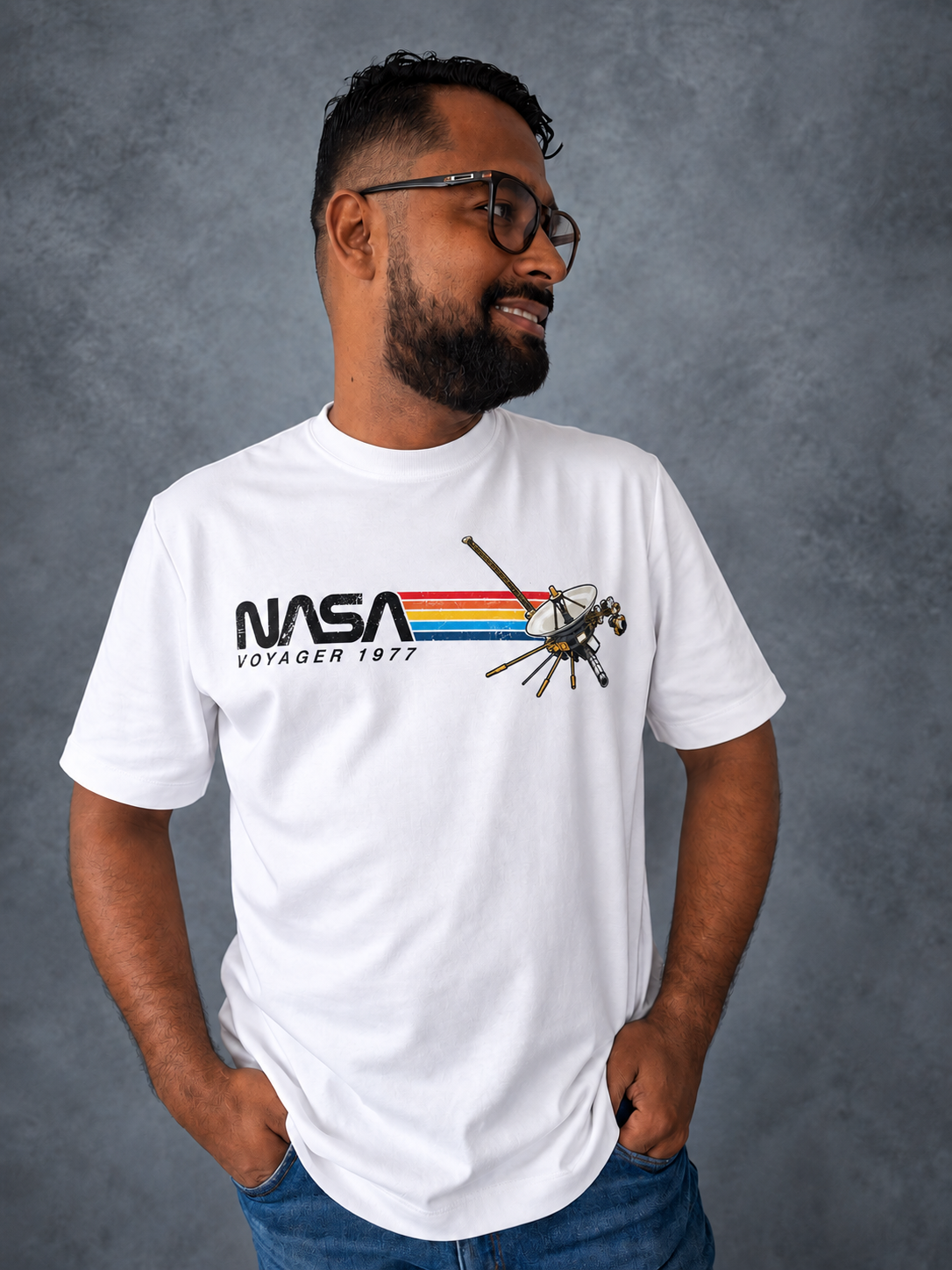 Camiseta NASA Voyager 1977 – Blanco
