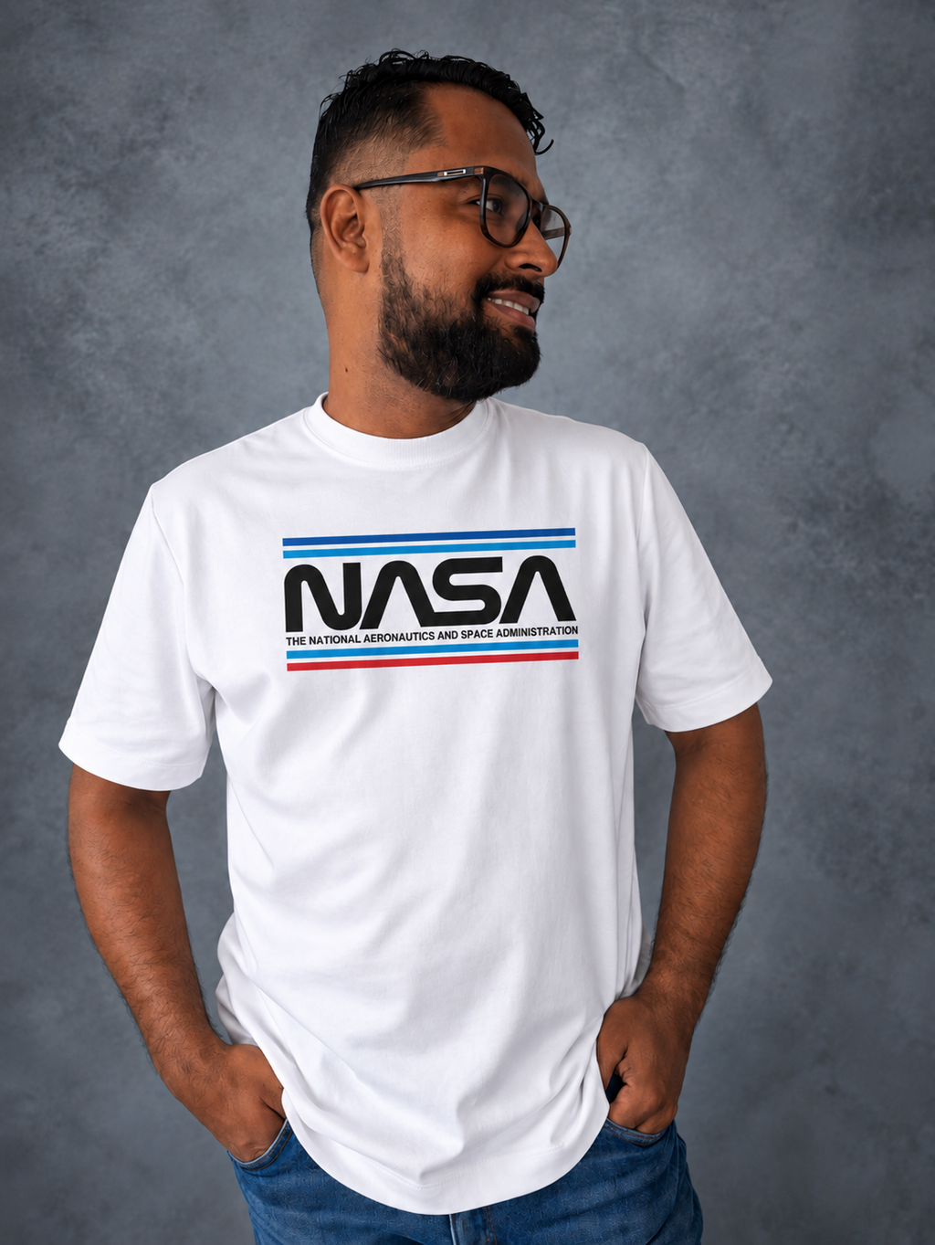 Camiseta NASA Clásica – Blanco