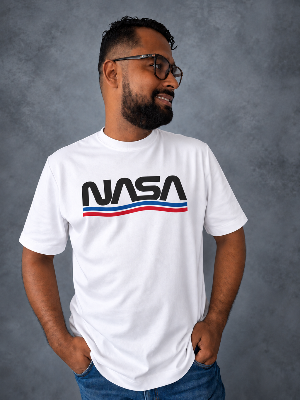 Camiseta NASA Clásica Blanca