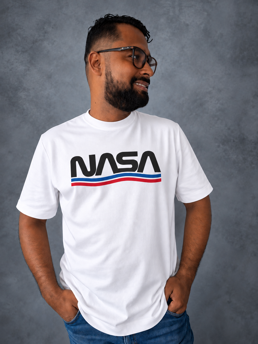 Camiseta NASA Clásica Blanca